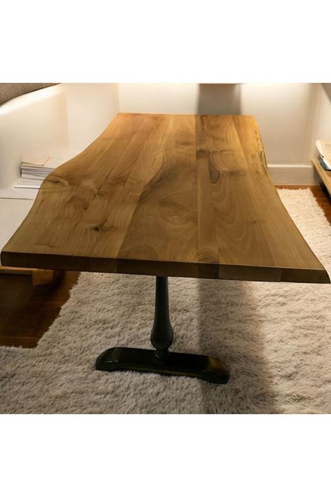 CAFE MASA Ahşap Kütük Masa DAMLA AYAK 140x70