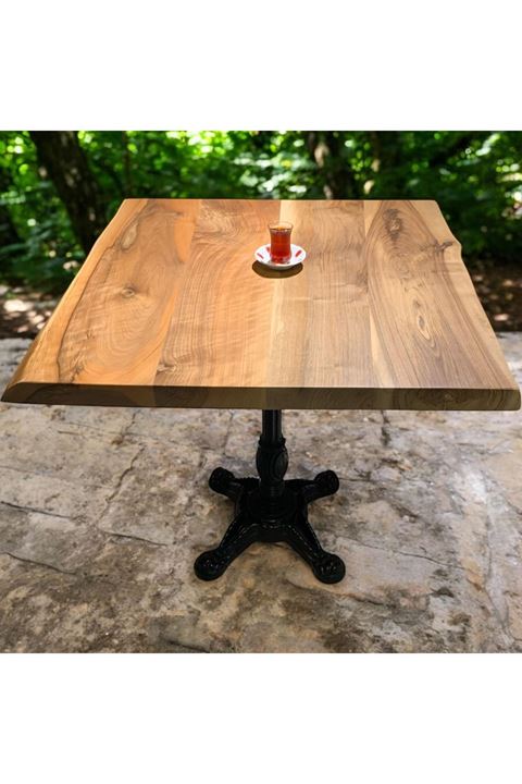 CAFE MASA Ahşap Kütük Masa ASLAN AYAK KARE 80x80