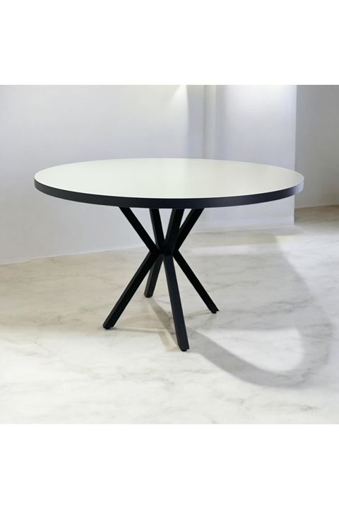 Yuvarlak Yemek Masası BEYAZ Ahtapot AYAK 120 Çap