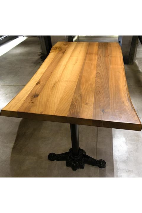 CAFE MASA Ahşap Kütük Masa ASLAN AYAK 160x80