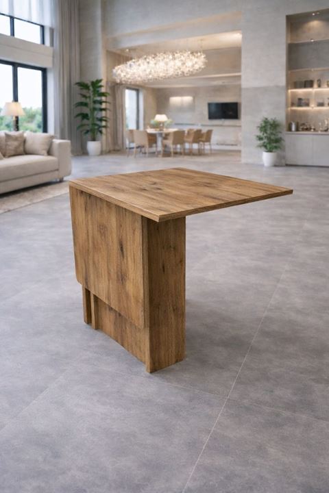 Demonte Pratik Açılır Kapanır Kanatlı Masa - Yemek Masası Atlantik Çam