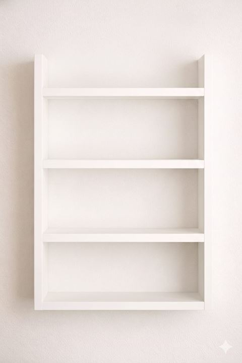 4'lü Duvar Rafı-Mutfak-Çok Amaçlı Raf-Beyaz 60x50x10