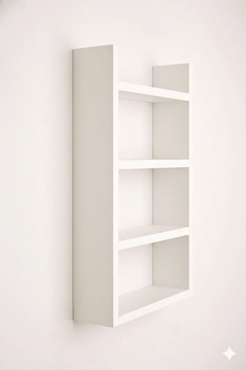 4'lü Duvar Rafı-Mutfak-Çok Amaçlı Raf-Beyaz 60x50x10