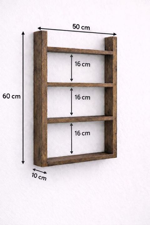 4'lü Duvar Rafı-Mutfak-Çok Amaçlı Raf-Barok 60x50x10