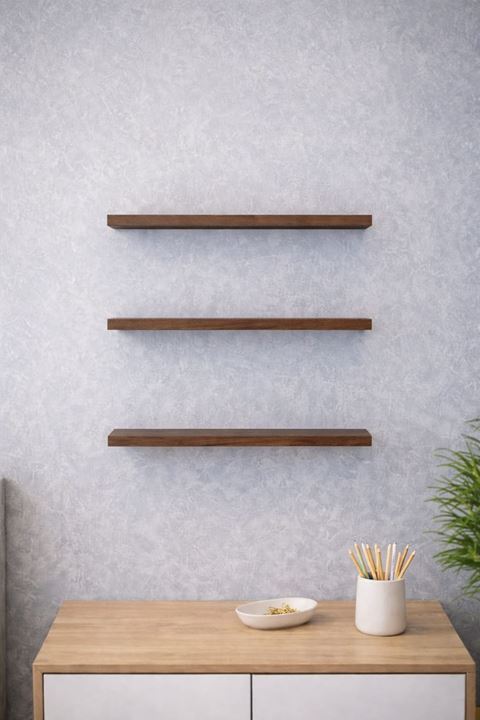 3'lü Uçan Duvar Rafı Set Gizli Raf- Barok 15x30