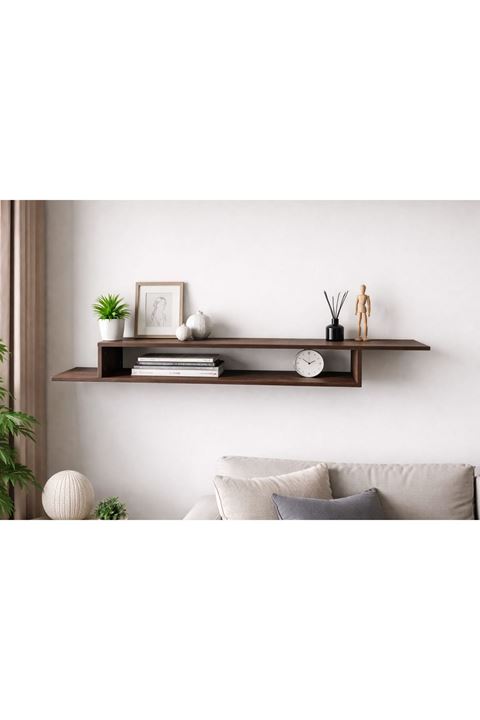 Dekoratif Raflı Duvar Tv Ünitesi  Z Raf Barok 130