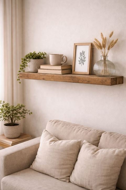 30 mm Tekli Uçan Duvar Rafı Set Gizli Raf- Barok - 15x40