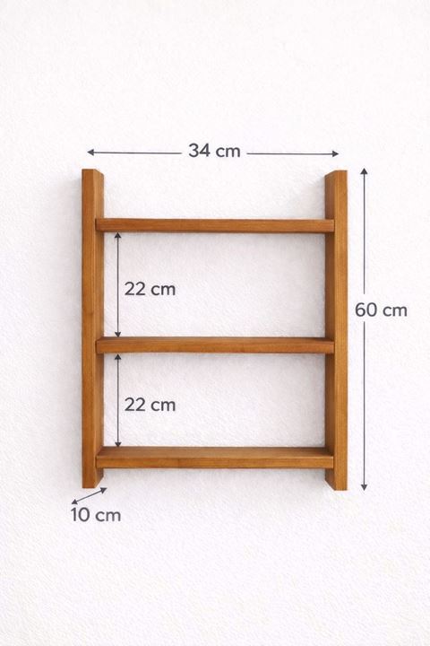 3'lü Duvar Rafı-Mutfak-Çok Amaçlı Raf-Barok 36x10x60