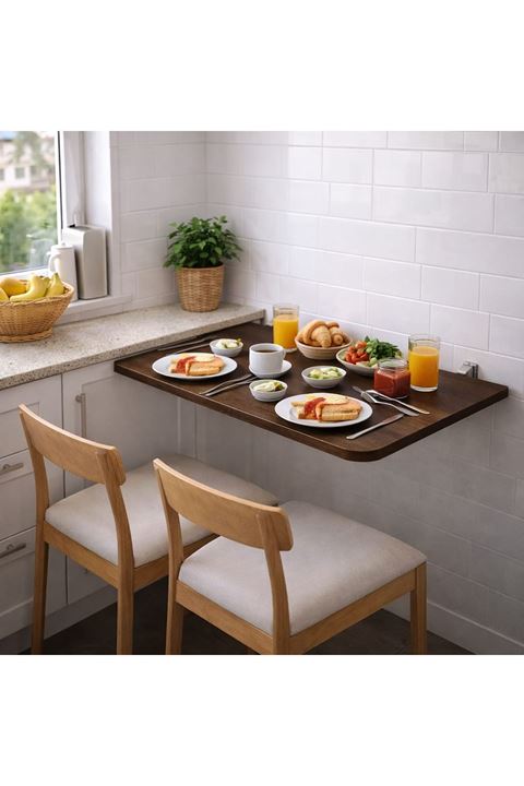 Açılır Kapanır Çalışma Masası Mutfak Masası Katlanır Duvar Masası BAROK 45x100