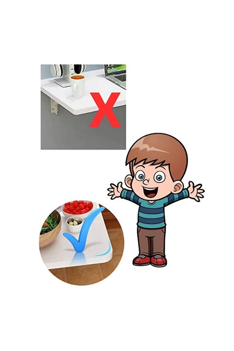 Açılır Kapanır Çalışma Masası Mutfak Masası Katlanır Duvar Masası BAROK 45x100