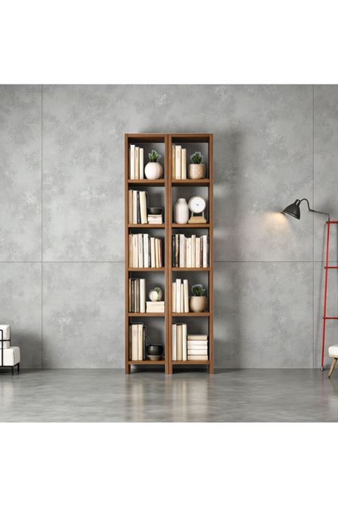 2'li 6 Raflı Dekoratif Kitaplık BAROK Kitaplık Ofis Kitaplığı Dolap Kitap Rafı