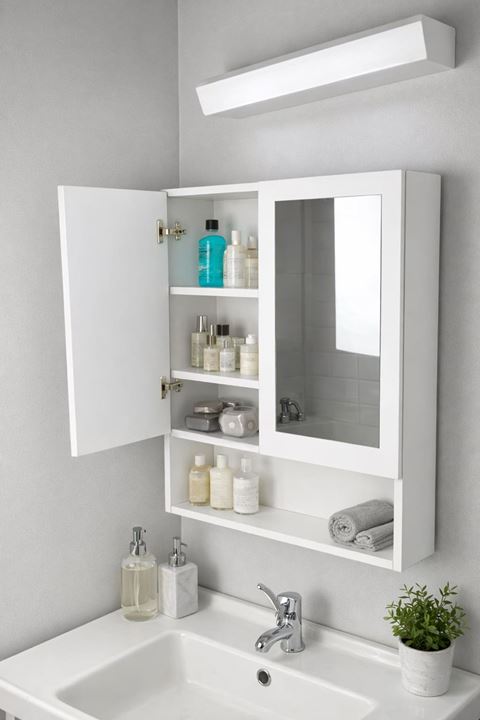 İki Kapaklı Aynalı Banyo Dolabı