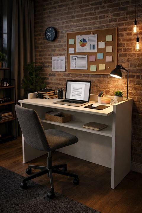 Çalışma Masası Bilgisayar Masası Ofis Ders Yemek Masası Beyaz