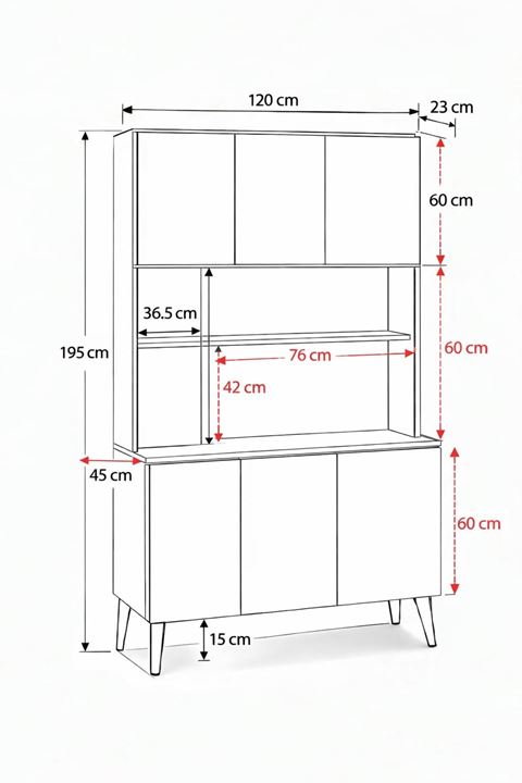  Yeni Nesil Çok Amaçlı Dolap 6 Kapaklı Kiler Mutfak Dolabı - Kahve Köşesi-Beyaz