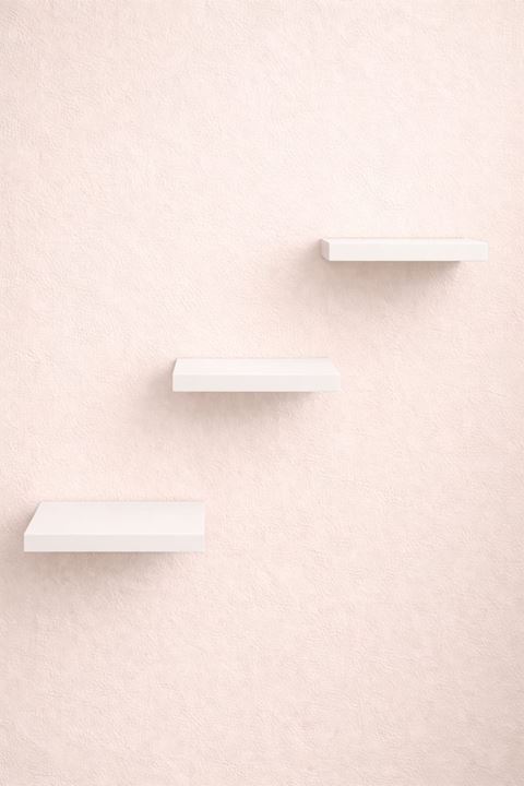 3'lü Uçan Duvar Rafı Set Gizli Raf- Beyaz 15x15