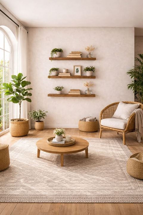 30 mm 3'lü Uçan Duvar Rafı Set Gizli Raf- Barok 15x30