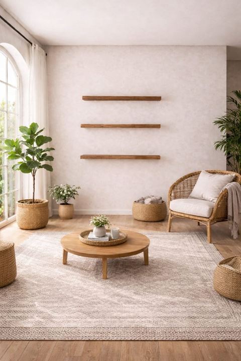 30 mm 3'lü Uçan Duvar Rafı Set Gizli Raf- Barok 15x50