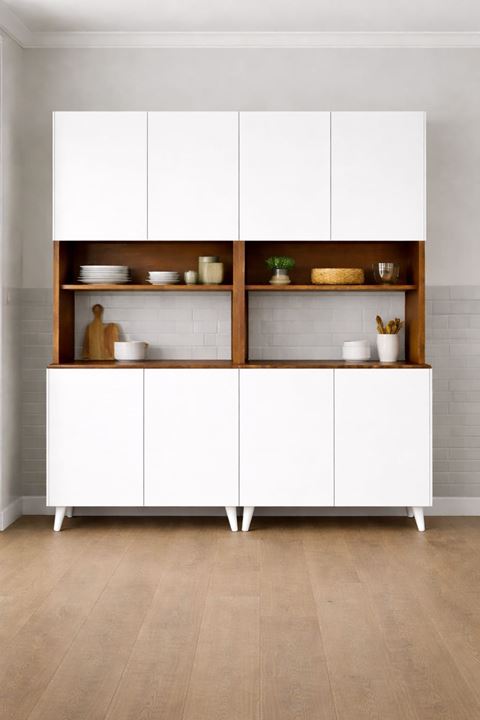  Yeni Nesil Çok Amaçlı Dolap 8 Kapaklı Kiler Mutfak Dolabı - Kahve Köşesi 1