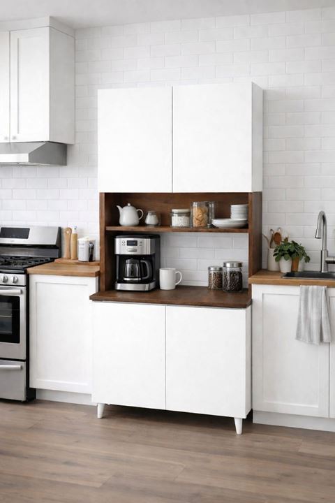  Yeni Nesil Çok Amaçlı Dolap 4 Kapaklı Kiler Mutfak Dolabı - Kahve Köşesi1