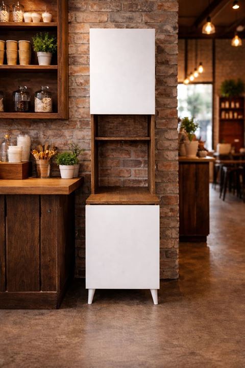  Yeni Nesil Çok Amaçlı Dolap 2 Kapaklı Kiler Mutfak Dolabı - Kahve Köşesi