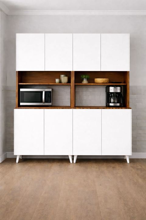  Yeni Nesil Çok Amaçlı Dolap 8 Kapaklı Kiler Mutfak Dolabı - Kahve Köşesi