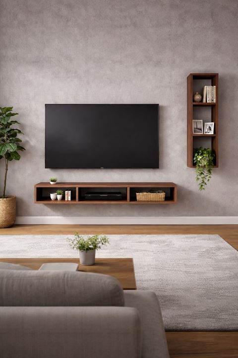 Dekoratif Duvar Rafı - Tv Ünitesi 2 Parçalı Barok 130x90