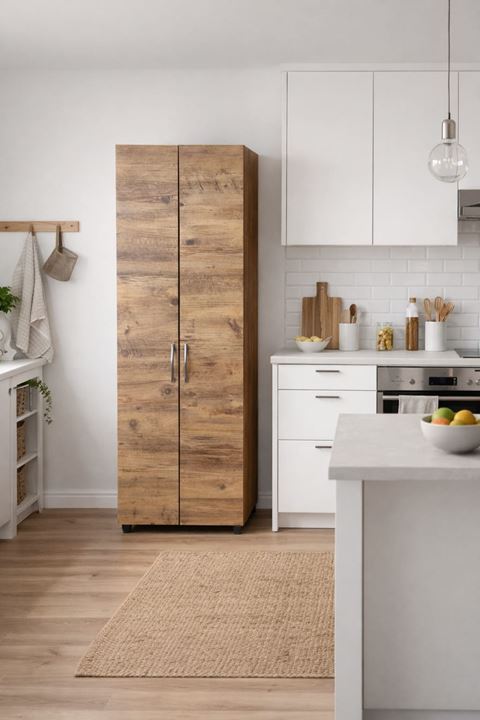 8 Raflı Çok Amaçlı Dolap - Erzak Dolabı-Ayakkabılık Atlantik Çam 