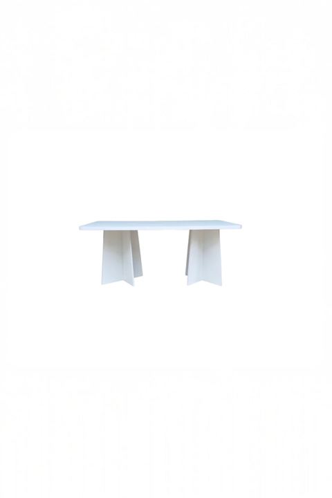 Dikdörtgen Salon Yemek Masası Mantar Ayak - 36mm Kalın Kenarlı 180x90-Beyaz