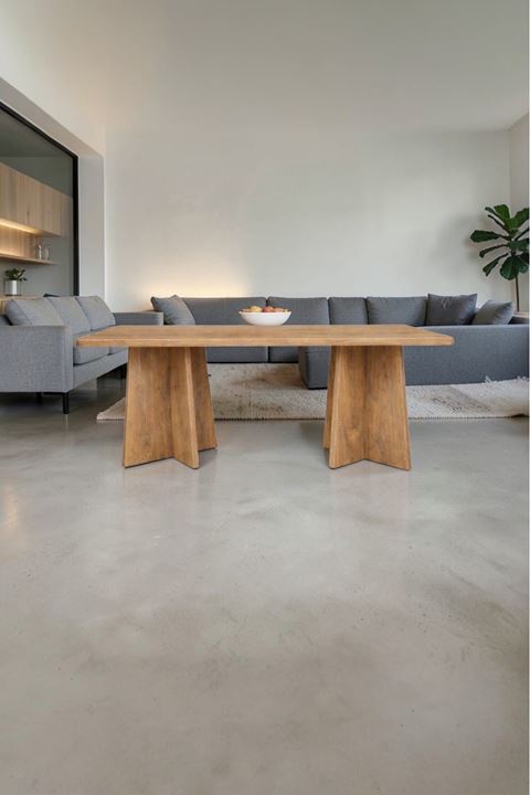 Dikdörtgen Salon Yemek Masası Mantar Ayak - 36mm Kalın Kenarlı 160x90-Afrika Ceviz