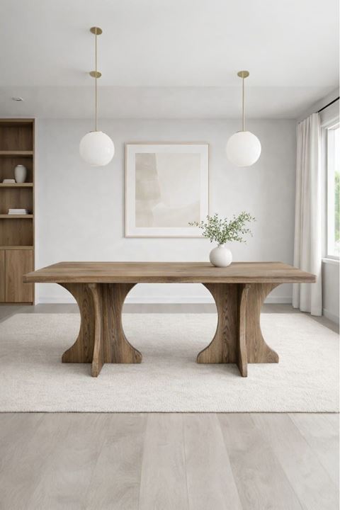 Dikdörtgen Salon Yemek Masası Kemer Ayak - 36mm Kalın Kenarlı 160x90-Afrika Ceviz