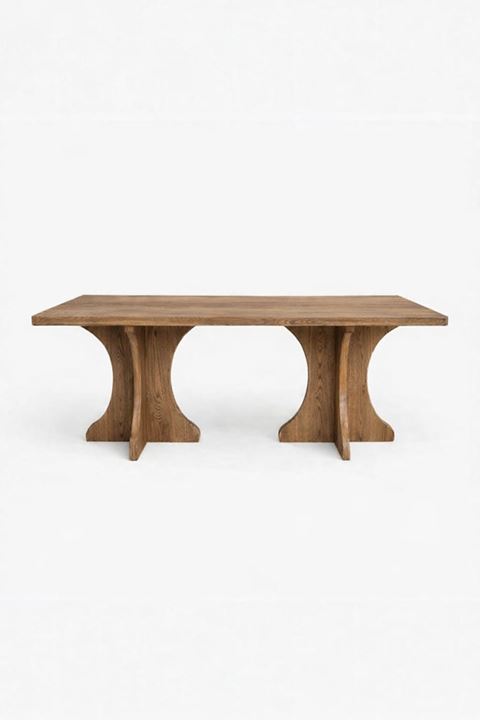 Dikdörtgen Salon Yemek Masası Kemer Ayak - 36mm Kalın Kenarlı 160x90-Afrika Ceviz