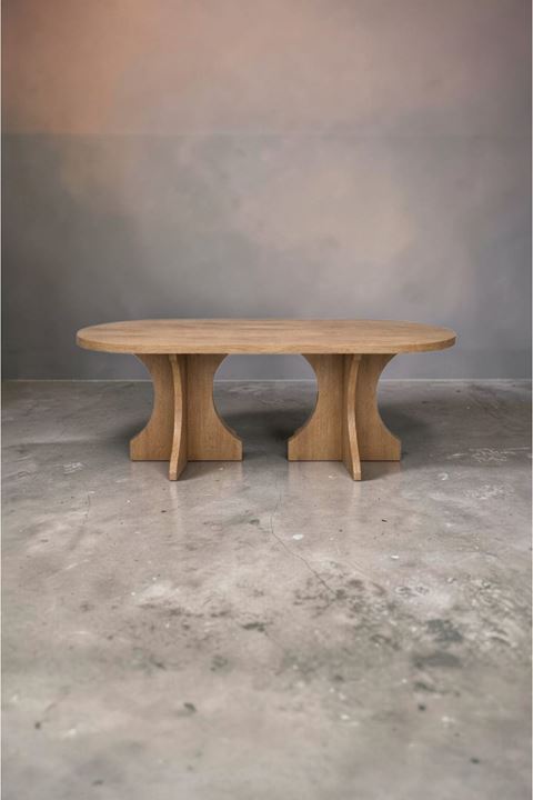 Oval Salon Yemek Masası Kemer Ayak 36mm Kalın Kenarlı -180x90-Afrika Ceviz