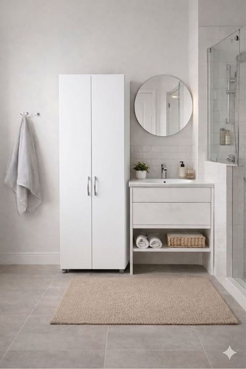 8 Raflı Çok Amaçlı Dolap - Erzak Dolabı-Ayakkabılık Beyaz