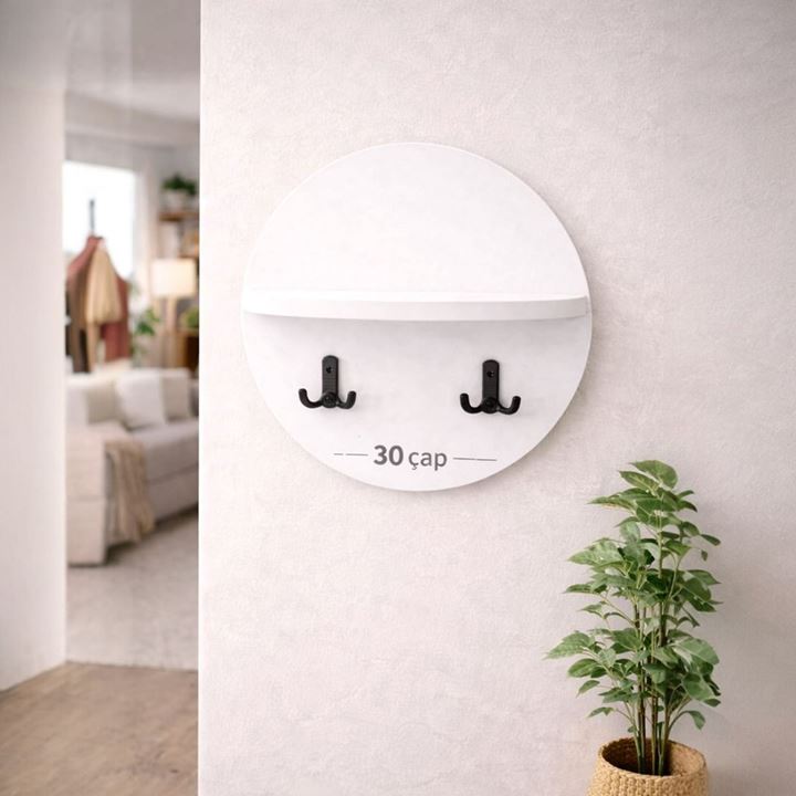 2 ASKILIKLI DUVAR RAFI -ANAHTARLIK- BÖLMELİ