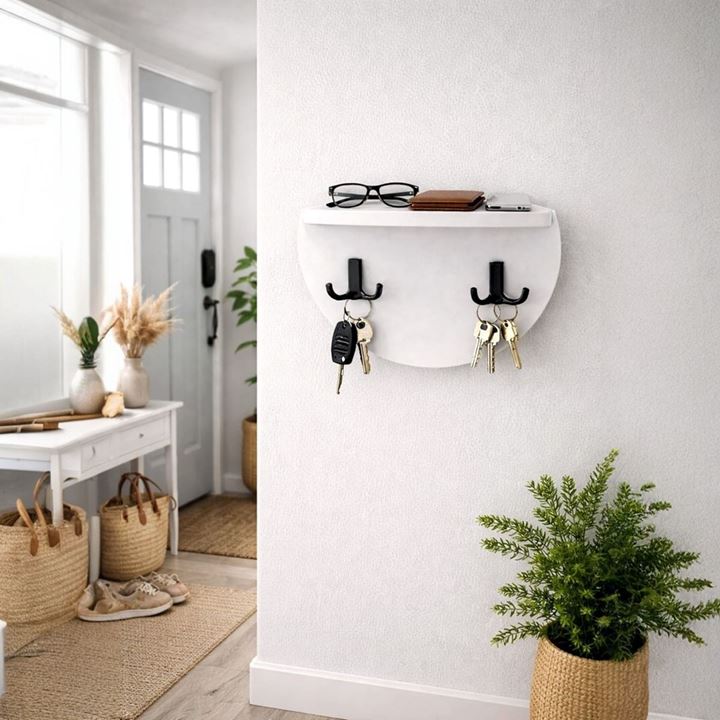 2 ASKILIKLI DUVAR RAFI -ANAHTARLIK-YARIM BÖLMELİ