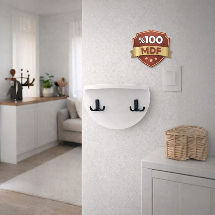 2 ASKILIKLI DUVAR RAFI -ANAHTARLIK-YARIM BÖLMELİ