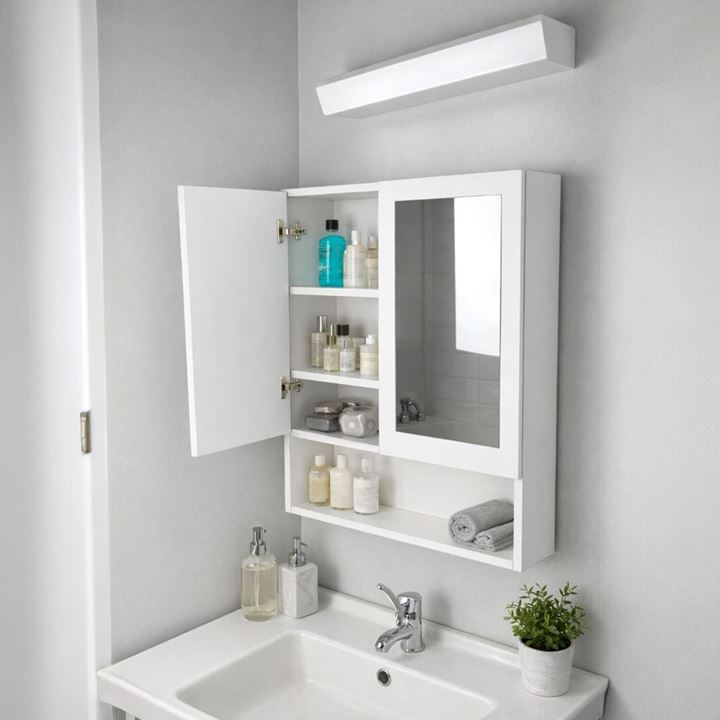 İki Kapaklı Aynalı Banyo Dolabı