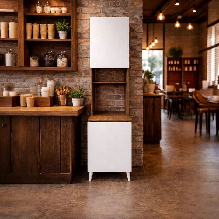  Yeni Nesil Çok Amaçlı Dolap 2 Kapaklı Kiler Mutfak Dolabı - Kahve Köşesi