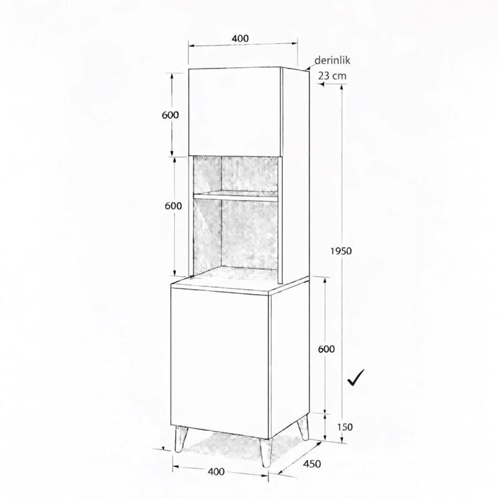  Yeni Nesil Çok Amaçlı Dolap 2 Kapaklı Kiler Mutfak Dolabı - Kahve Köşesi -Beyaz