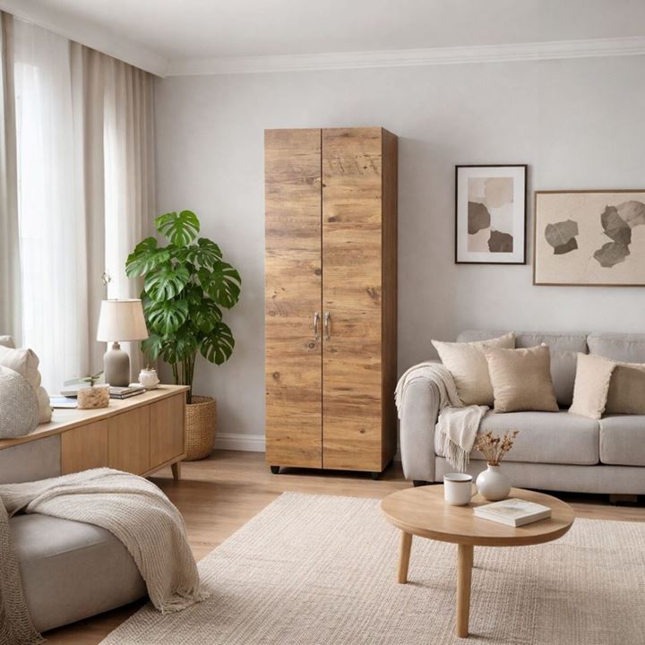 8 Raflı Çok Amaçlı Dolap - Erzak Dolabı-Ayakkabılık Atlantik Çam