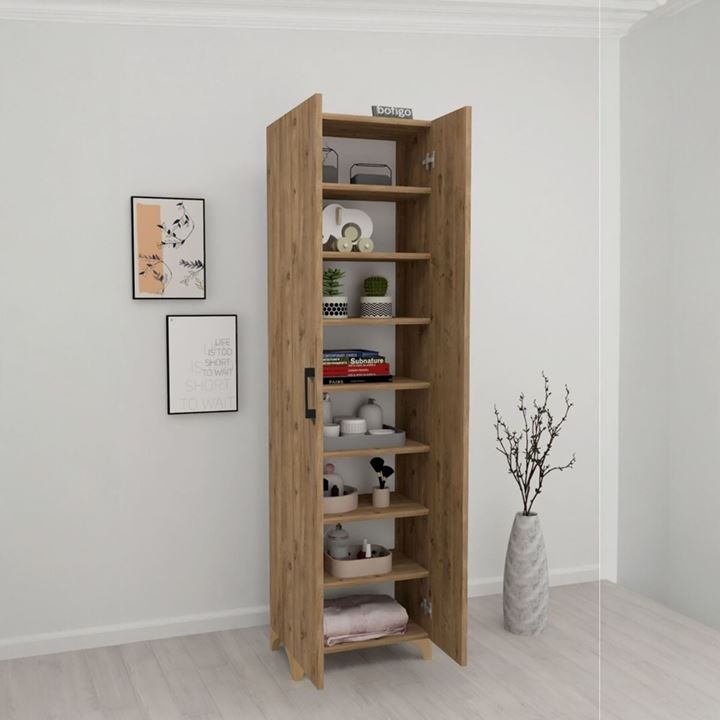 8 Raflı Çok Amaçlı Dolap - Erzak Dolabı-Ayakkabılık Atlantik Çam