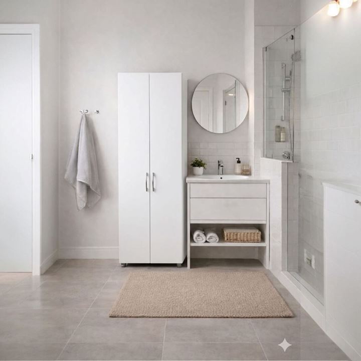 8 Raflı Çok Amaçlı Dolap - Erzak Dolabı-Ayakkabılık Beyaz