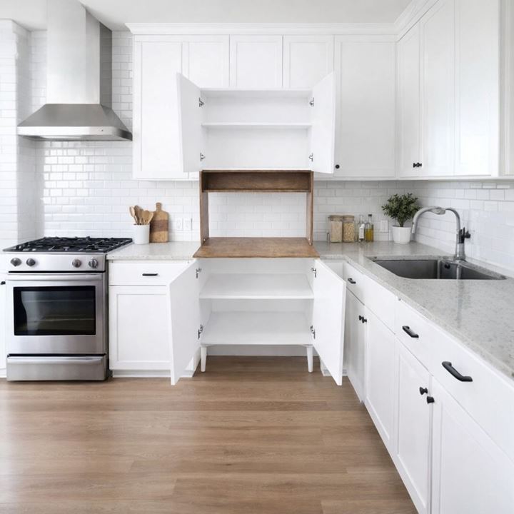  Yeni Nesil Çok Amaçlı Dolap 4 Kapaklı Kiler Mutfak Dolabı - Kahve Köşesi1