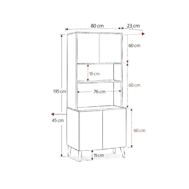  Yeni Nesil Çok Amaçlı Dolap 4 Kapaklı Kiler Mutfak Dolabı - Kahve Köşesi1