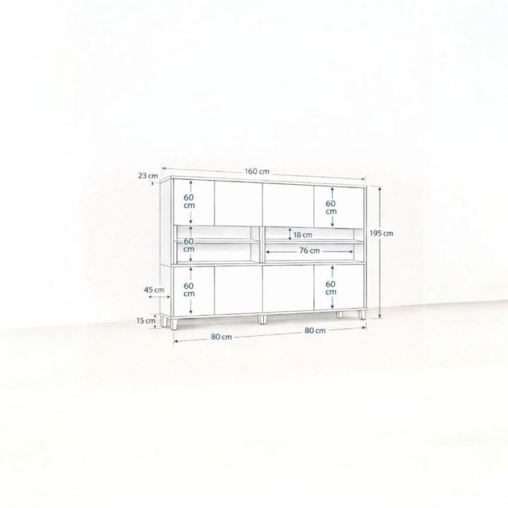  Yeni Nesil Çok Amaçlı Dolap 8 Kapaklı Kiler Mutfak Dolabı - Kahve Köşesi 1
