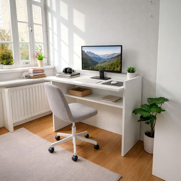 Çalışma Masası Bilgisayar Masası Ofis Ders Yemek Masası Beyaz