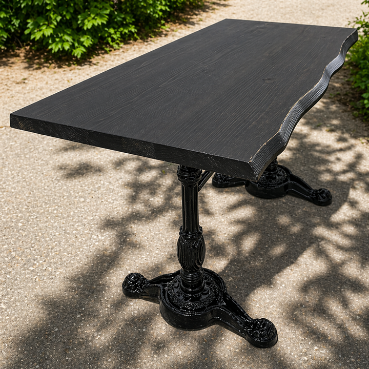 CAFE MASA KÖKNAR Kütük Masa SİYAH ASLAN AYAK