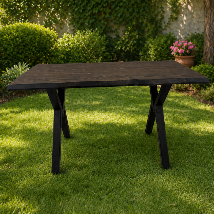 CAFE MASA SİYAH KÖKNAR Kütük Masa X AYAK SİYAH