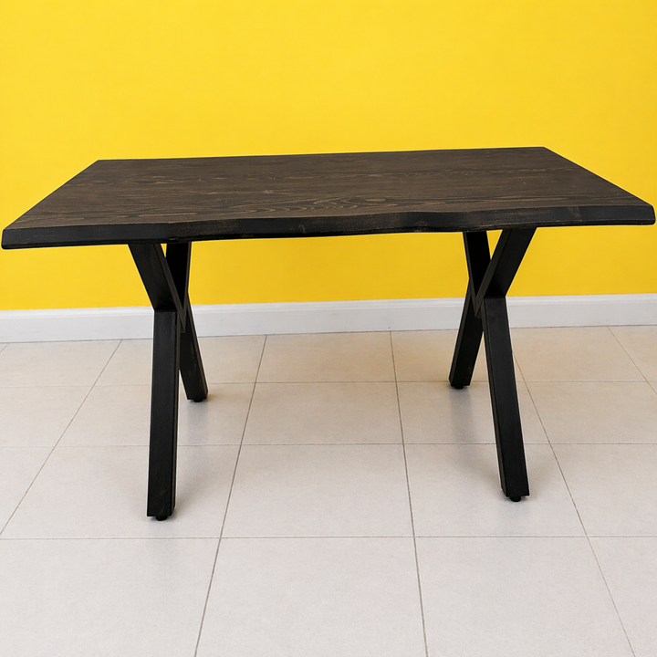 CAFE MASA SİYAH KÖKNAR Kütük Masa X AYAK SİYAH