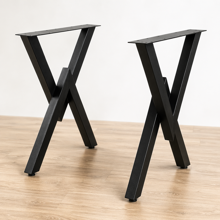 CAFE MASA CEVİZ KÖKNAR Kütük Masa X AYAK SİYAH